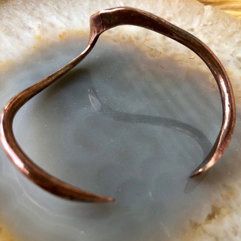 Solid Copper Cuff Bracelet Native Artist - image 4